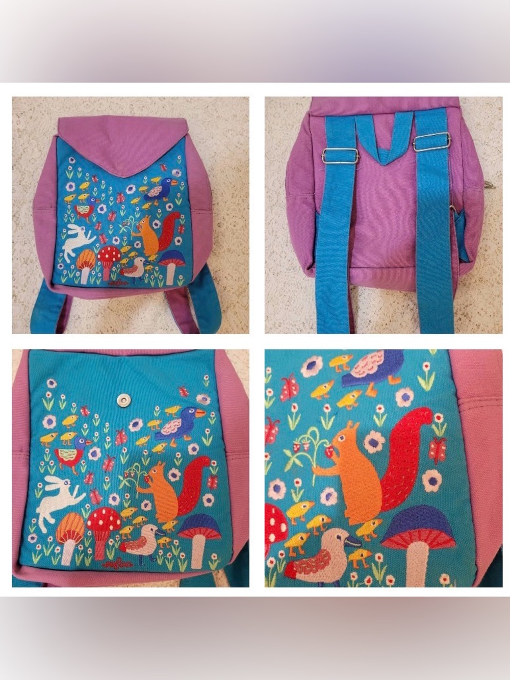 eeBoo Embroiderd Backpack For Little Girls